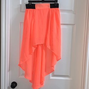 Coral/Orange High-Low Layered Skirt